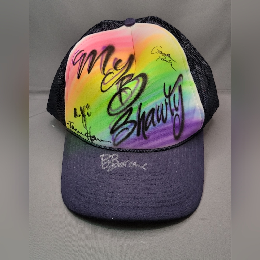 Vintage hand painted snap back cap / hat. Great graphics